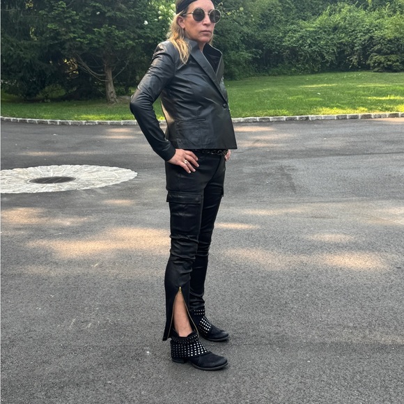 J Brand Black Leather Jacket/ Blazer - Picture 6 of 10